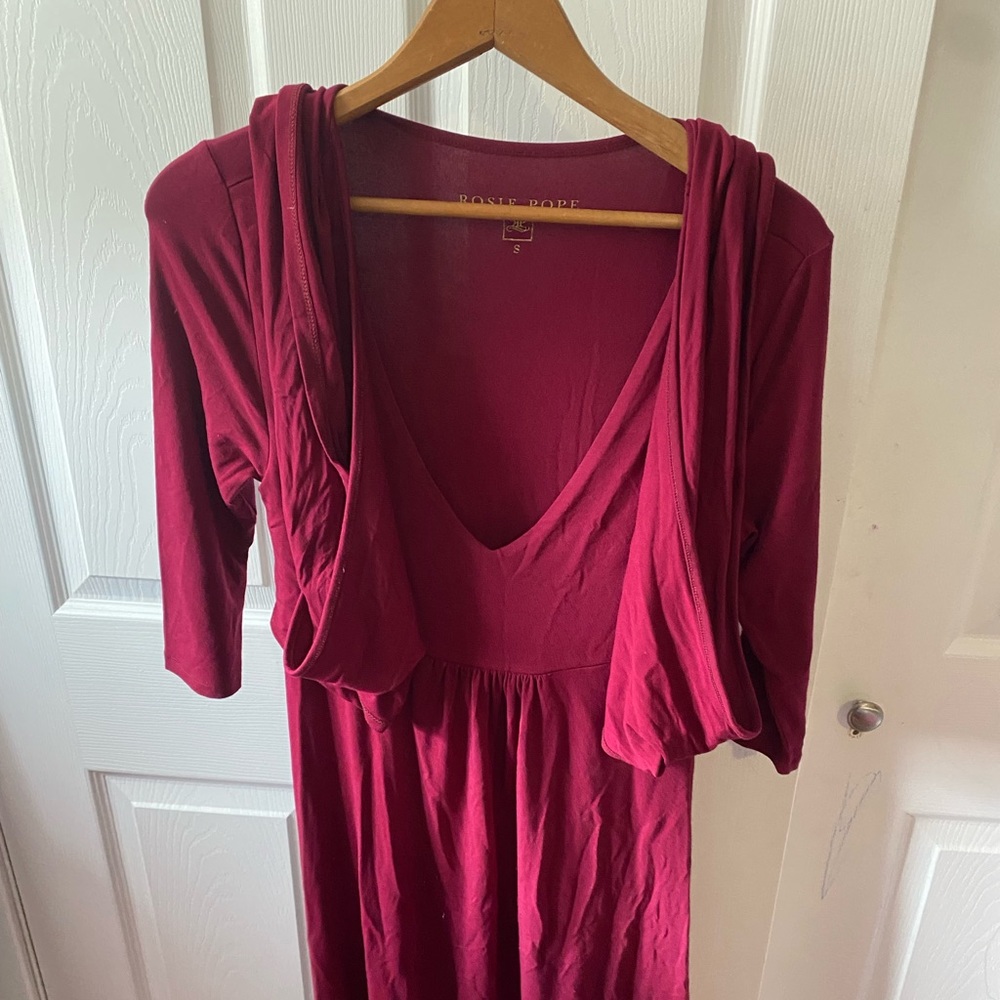 Rosie pope convertible wrap dress v neck pregnancy maternity  marroon dresses